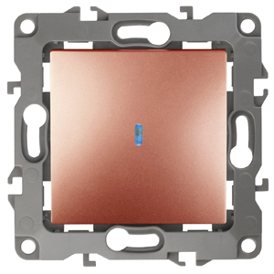 ЭРА 12-1102-14 Выключатель с подсветкой, 10АХ-250В, IP20, 12, Медь