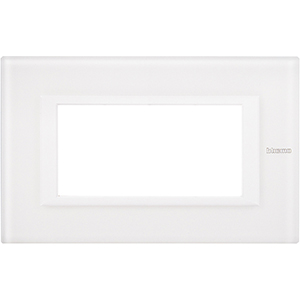 BT Axolute Белое стекло Рамка 4 мод прямоугольная HA4804VBB