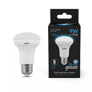 Gauss Лампа R63 9W 700lm 6500K E27 LED 106002309