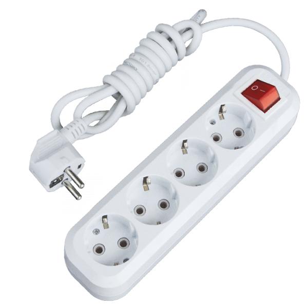 EKF PROxima Удлинитель "Эксперт" 4 гнезда 3 метра 16А/3,5кВт с выключателем и заземлением ПВС 3х1