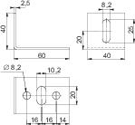 Купить SE Sarel Уголок для рейки 60x40 NSYEN40