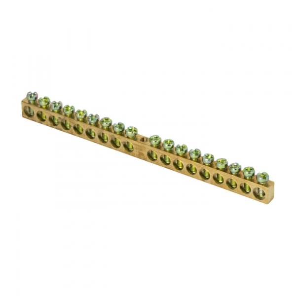 EKF PROxima Шина PEN "ноль-земля" (6х9мм) 18 отверстий латунь крепеж по центру