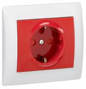 Купить Legrand Galea Life Красный Розетка 1-ая с/з с механич блокировкой (использовать с 50299) 771029