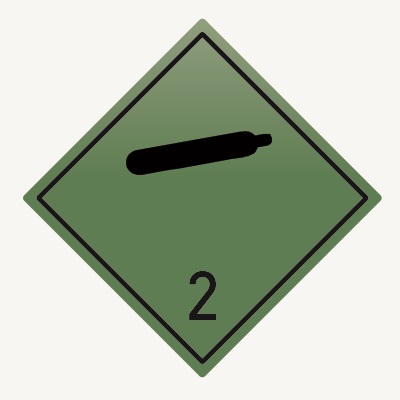 Знак наклейка для маркировки опасных грузов 2.1 "Невоспламеняющиеся, нетоксичные газы" (250x250) ГОСТ 19433-88 EKF PROxima