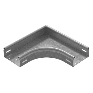 OSTEC Угол плоский плавный универсальный 90 град. к лотку 300х50, толщ. 1,2 мм, Сендзимир цинк УПТРП90-300х50-1,2-R100-СЦ