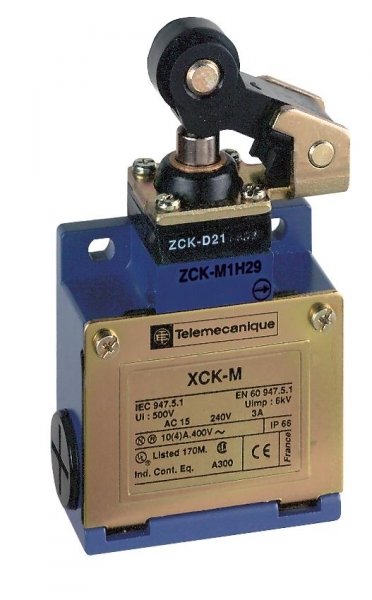 SE XCKJ Выключатель концевой 1НО1НЗ ввод iso16, ролик. рычаг гориз.срабатывания XCKM121H29