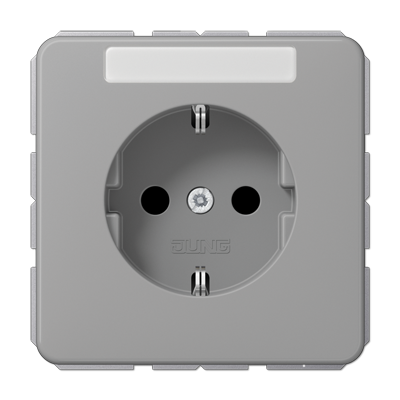 JUNG Штепсельная розетка SCHUKO 16A 250V~ с защитой от детей и полем для надписи серая CD1520BFKINAGR
