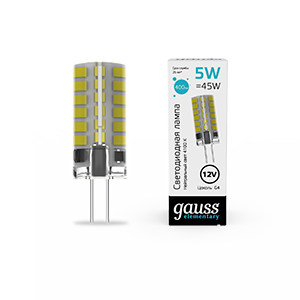 Gauss Лампа Elementary G4 12V 5W 400lm 4100K силикон LED 1/20/200 18725