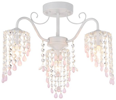 VELANTE 328-007-03 Люстра потолочная Белый/Прозрачный, Розовый E14 3*60W