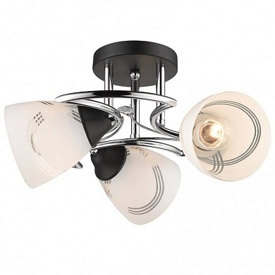 VELANTE 735-107-03 Люстра потолочная Хром, Черный/Белый с узором E27 3*60W