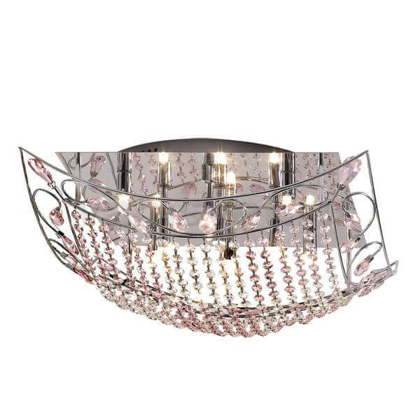 Citilux CL306191 Гала Хром+Розовый Светильник Люстра