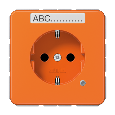 JUNG SCHUKO-розетка с полем для надписи и индикатором, оранжевая CD1520BFNAKOO