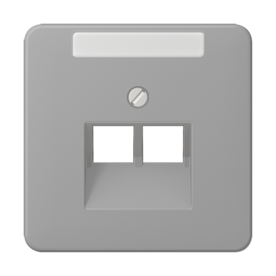 JUNG CD 500/CD plus Серая Накладка 2-ой наклонной ТЛФ/комп розетки с полем для надписи CD569-2NAUAGR
