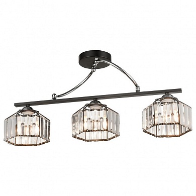VELANTE 236-107-03 Люстра потолочная Черный, Хром/Прозрачный E27 3*60W