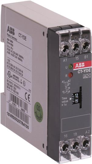 ABB CT-YDE Реле времени (задержка на включ., перекл.Y/D) 24В A C/DC, 220-240В AC (0,3..30с.) 1ПК 1SVR550207R4100