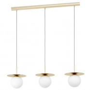 Eglo 39953 Подвесной потолочный светильник (люстра) ARENALES, 3x40W, E27, L1000, B275, H1500, сталь, матовое стекло/матовое опаловое стекло, белый