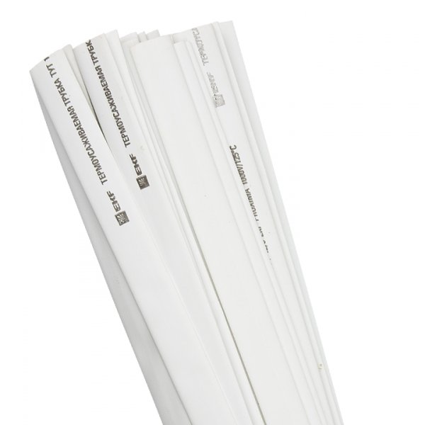 EKF PROxima Термоусаживаемая трубка ТУТ нг 12/6 белая в отрезках по 1м