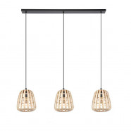 Eglo 390153 Подвесной светильник HL/3 E27 black/bamboo 'MONTEZUELO'