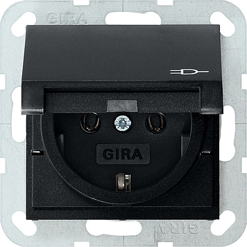 Gira S-55 Розетка с/з 16 A, 250 В с откидной крышкой 0454005