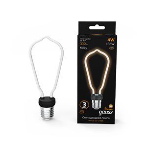 Gauss Лампа Filament Artline ST64 4W 330lm 2700К Е27 milky LED 1005802104