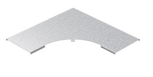 OSTEC Крышка к углу плоскому плавному универсальному 90 град. к лотку 500 радиус 200 мм, толщ. 1,5 мм, Сендзимир цинк