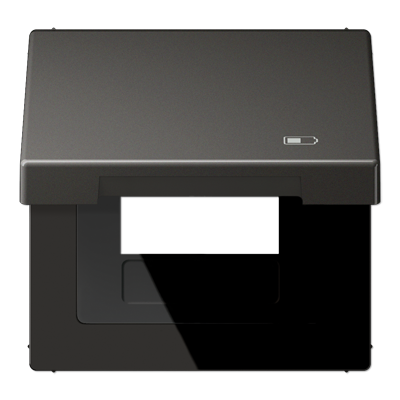 JUNG Рамка с подпружиненной крышкой для USB-механизмов, с центральной платой, антрацит AL2990KLUSBAN