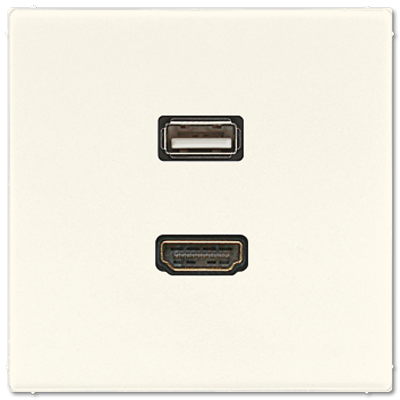 JUNG Мультимедиа разъём, слоновая кость MALS1163