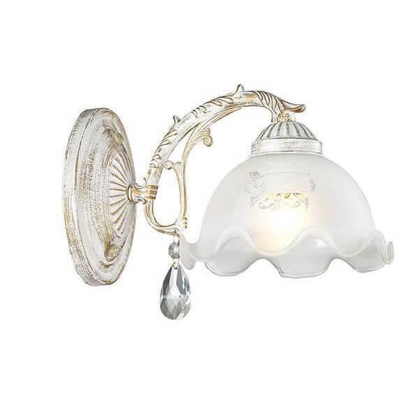 Lumion 3126/1W LN16 232 белый/зол.патина/стекло/хрусталь Бра E27 60W 220V CASETTA