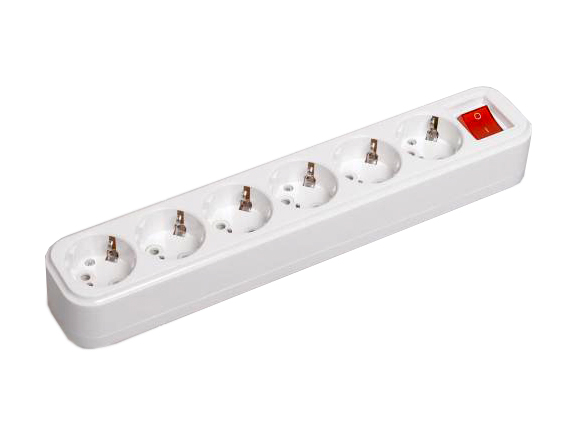 Купить IEK Розетка переносная разб. с выкл. К06В 6 мест CLASSIC