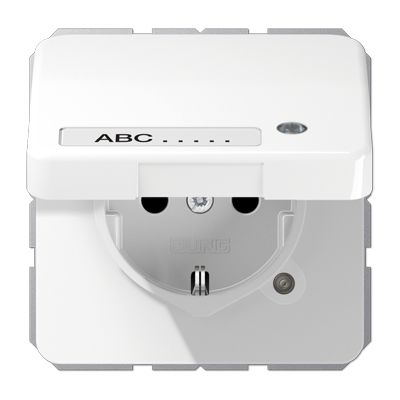 JUNG SCHUKO-розетка с крышкой, белая CD1520NAKLKOWW