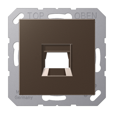 JUNG Kрышка для 1-го разъема без видимого винта подпружиненная шторка термопласт мокка A1569-15WEMO