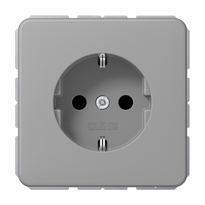 JUNG SCHUKO-розетка, винтовой зажим, защита от детей, серая CD1521KIGR