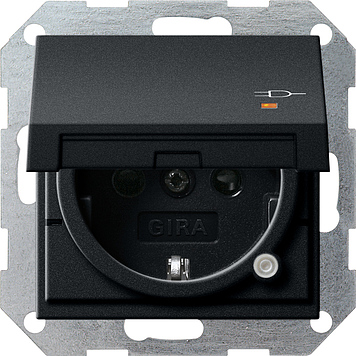 Gira Вставка розетки с крышкой, с защитой от детей и контрольным светодиодным индикатором 2763005
