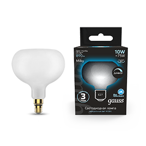 Gauss Лампа Filament А190 10W 890lm 4100К Е27 milky диммируемая LED 1017802210-D