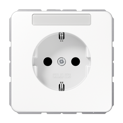 JUNG Штепсельная розетка SCHUKO 16A 250V~ ударопрочная, с полем для надписи белая CD1520BFNAWW