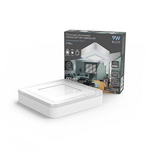 Gauss Светильник Backlight накладной квадрат 3+3W 540lm 4000K 220-240V 105*105*40мм 3 режим LED BL223