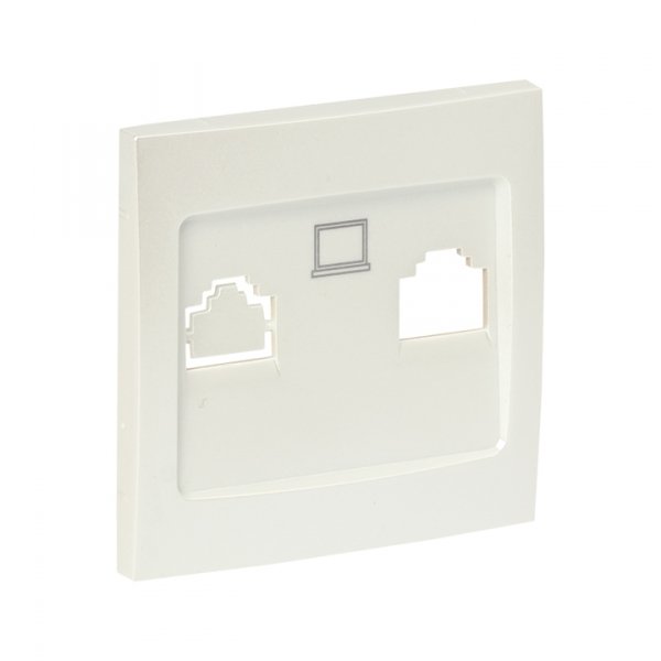 EKF PROxima Валенсия лицевая панель розетки RJ-45 1-местная жемчуг
