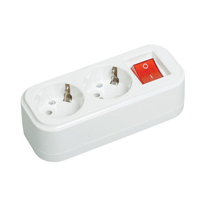 Купить IEK Розетка переносная разб. с выкл. К02В 2 места CLASSIC