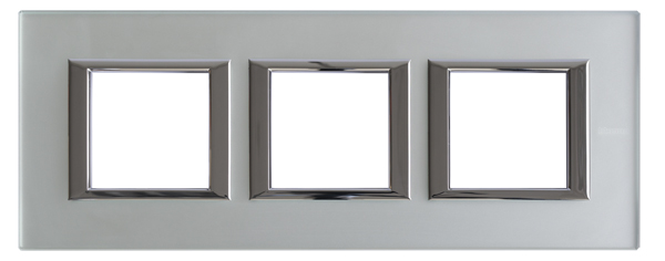 BT Axolute Матовое стекло Рамка 2+2+2 мод прямоугольная (надпись горизонтально) HA4802M3HVSA