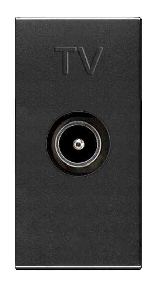 ABB NIE Zenit Антрацит Мех ТВ розетки, простой, 1-модульный 2CLA215070N1801