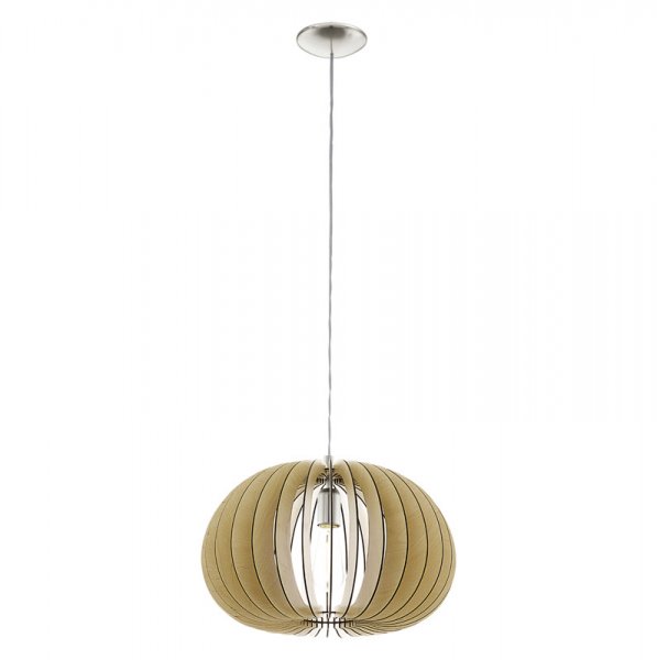 Eglo 94767 Подвес COSSANO, 1х60W (Е27), Ø450, сталь/ дерево, кленовый