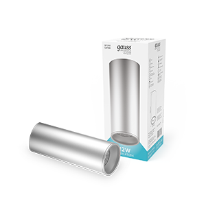 Gauss Светильник Overhead накл цил 12W 920lm 4100K 170-240V IP20 79*200мм хром сатин LED HD006