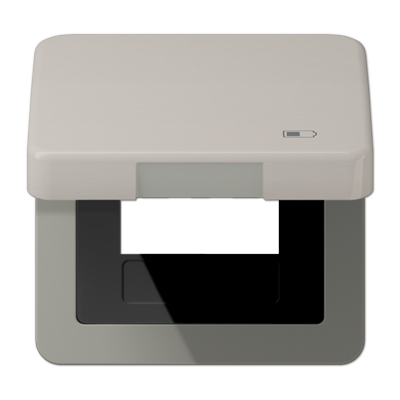 JUNG Рамка с подпружиненной крышкой для USB-механизмов, с центральной платой, платина CD590KLUSBPT