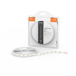 Gauss Лента Basic 12V 8W/m 900lm/m 3000K IP20 LED 5m 1/100 BT024