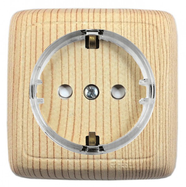 Hegel Альфа наруж Сосна РА16-173-02 Розетка с/з, с изол. пластиной