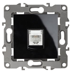 ЭРА 12-3105-06 Чёрный Розетка телефонная RJ11, IP20, 12