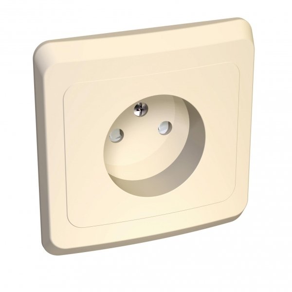 Systeme Electric Этюд Крем Розетка 1-ая б/з с защитными шторками