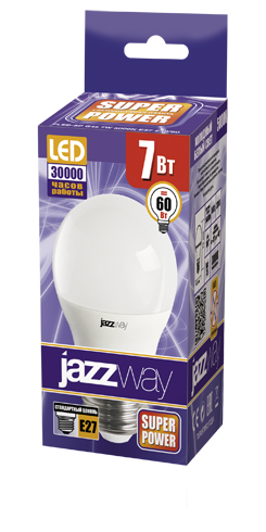 Купить Jazzway Лампа светодиодная (LED) «шар» d45мм E27 180° 7Вт 220-240В матовая нейтральная холодно-белая 5000К .1027887-2