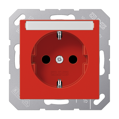 JUNG SCHUKO розетка с полем для надписи 6x46 мм, красная A1520BFNART