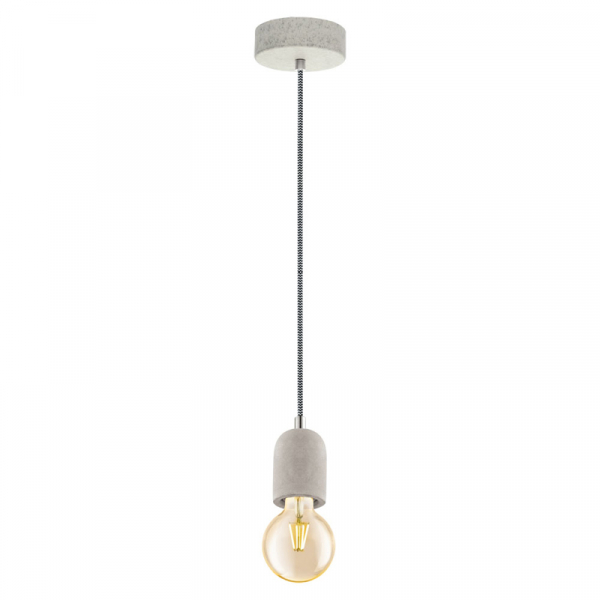 Eglo 32531 Подвес YORTH, 1х60W (E27), 110, H2000, сталь, cерый, черно-белый кабель Eglo 32531 Подвес YORTH, 1х60W (E27), 110, H2000, сталь, cерый, черно-белый кабель
